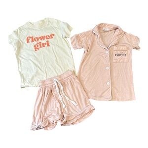 Seline‎ Lounge Flower Girl Toddler Pajama Set Wedding Sz 2 & Flower Girl T-Shirt